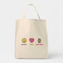Peace, Love & Calculus Bags