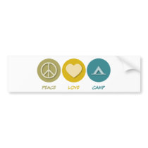 Peace Love Camp Bumper Sticker