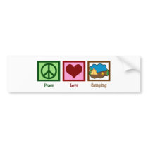 Peace Love Camping Bumper Stickers