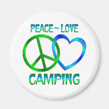 Peace Love CAMPING Refrigerator Magnet
