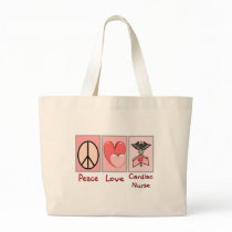 Peace Love Cardiac Nurse Canvas Bags