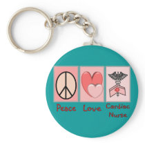 Peace Love Cardiac Nurse Key Chain