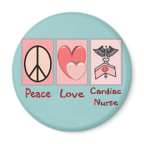 Peace Love Cardiac Nurse Refrigerator Magnet