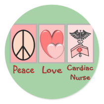 Peace Love Cardiac Nurse Stickers