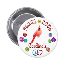 Peace Love CARDINALS Buttons