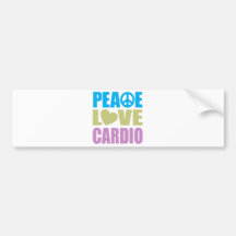 Peace Love Cardio Bumper Sticker