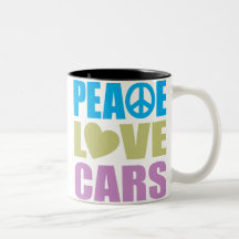 Peace Love Cars Coffee Mug