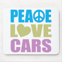 Peace Love Cars Mouse Pads