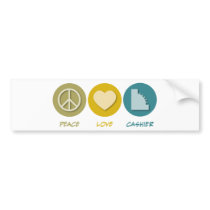 Peace Love Cashier Bumper Stickers