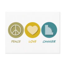 Peace Love Cashier Postcards