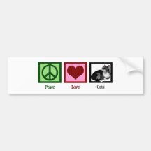 Peace Love Cats Bumper Stickers