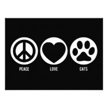 Peace Love Cats Invitation
