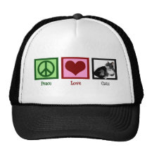 Peace Love Cats Mesh Hats