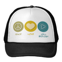 Peace Love Cell Biology Trucker Hat