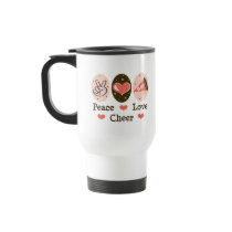 Peace Love Cheer Megaphone Travel Mug