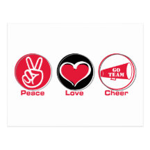 Peace Love Cheer Red Post Card