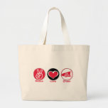 Peace Love Cheer Red Tote Bag