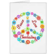 Peace Love Cheerleading Greeting Card