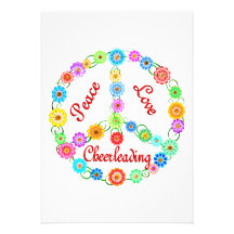 Peace Love Cheerleading Personalized Invites
