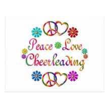 PEACE LOVE CHEERLEADING POST CARDS