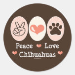 Peace Love Chihuahuas Stickers