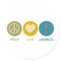 Peace Love Chiropractic Round Stickers