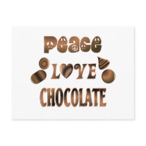 Peace Love Chocolate Post Card
