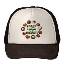 PEACE LOVE CHOCOLATE TRUCKER HATS
