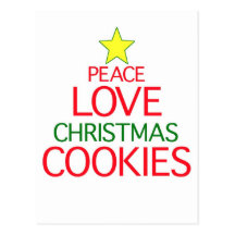 Peace Love Christmas Cookies Post Card