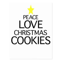 Peace Love Christmas Cookies Post Cards