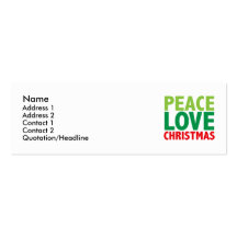 Peace Love Christmas Holiday Design Business Card Template