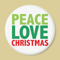 Peace Love Christmas Holiday Design magnets