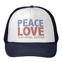 Peace Love Classical Guitar Trucker Hat