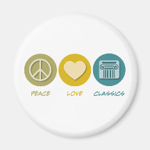Peace Love Classics Fridge Magnet