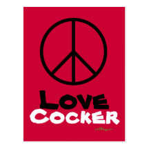 Peace Love Cocker Postcard