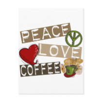 PEACE LOVE COFFEE 2 POSTCARD