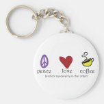 Peace Love Coffee Keychains