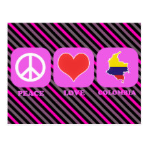 Peace Love Colombia Postcard