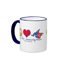 Peace Love Community Theatre Mugs