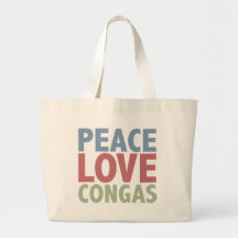 Peace Love Congas Canvas Bags
