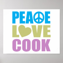 Peace Love Cook Poster