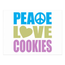 Peace Love Cookies Postcards