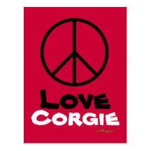 Peace Love Corgie Postcard