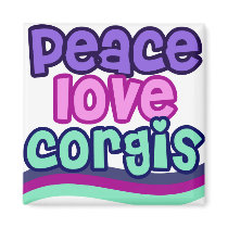 Peace Love Corgis Refrigerator Magnets