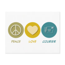 Peace Love Courier Post Card