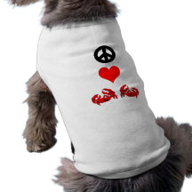 Peace love crabs dog tshirt
