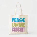 Peace Love Crochet Canvas Bag