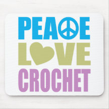 Peace Love Crochet Mouse Pad