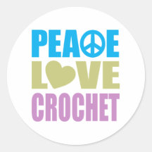 Peace Love Crochet Sticker
