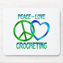 Peace Love CROCHETING Mousepad
